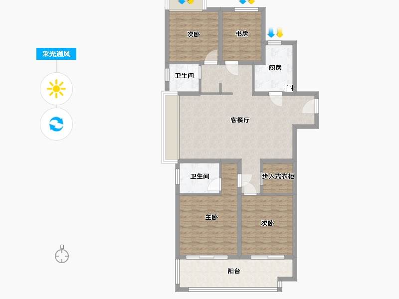 江苏省-南京市-泰禾金尊府-105.00-户型库-采光通风