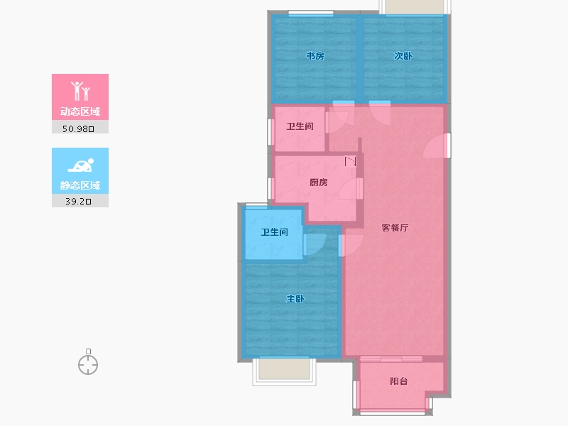 江苏省-南京市-泰禾金尊府-80.04-户型库-动静分区