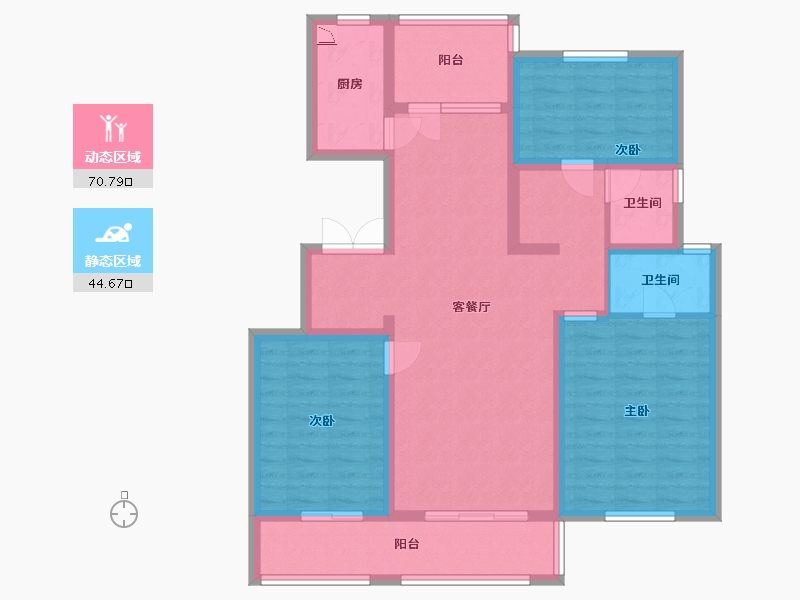 山东省-济宁市-崇德公馆-102.40-户型库-动静分区