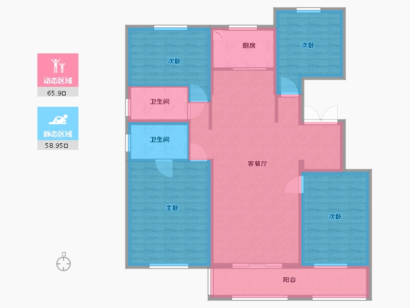 山东省-济宁市-崇德公馆-112.00-户型库-动静分区