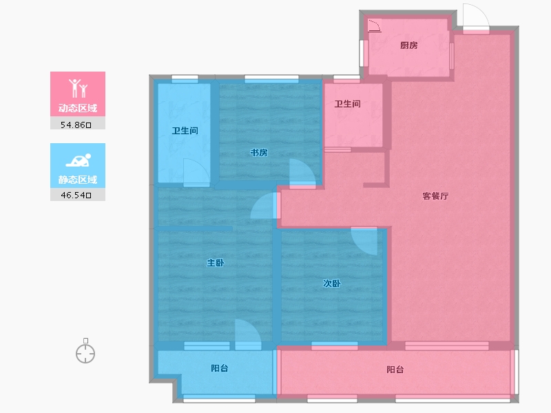 山东省-济宁市-青特・赫府-88.80-户型库-动静分区