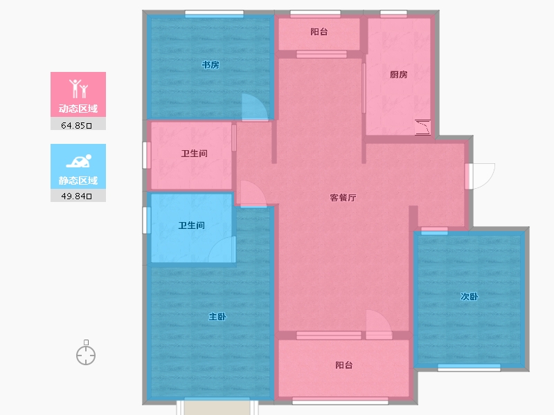 山东省-济宁市-崇德公馆-102.40-户型库-动静分区