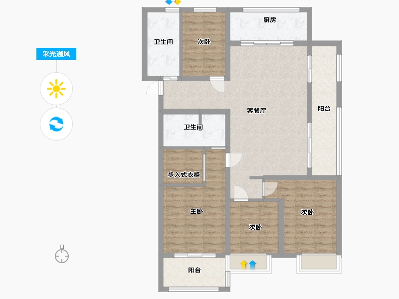 山东省-滨州市-东湖宝瑞-114.40-户型库-采光通风