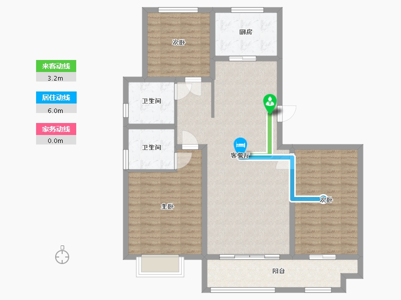 山东省-滨州市-东湖宝瑞-104.80-户型库-动静线