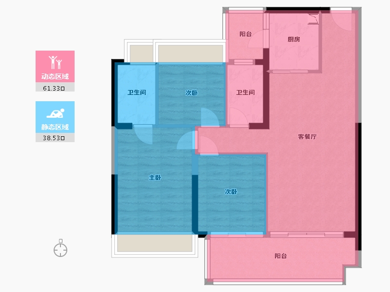 贵州省-贵阳市-中海映山湖-90.13-户型库-动静分区