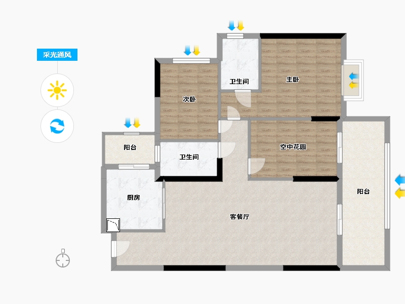 广东省-江门市-珑城半山-116.56-户型库-采光通风