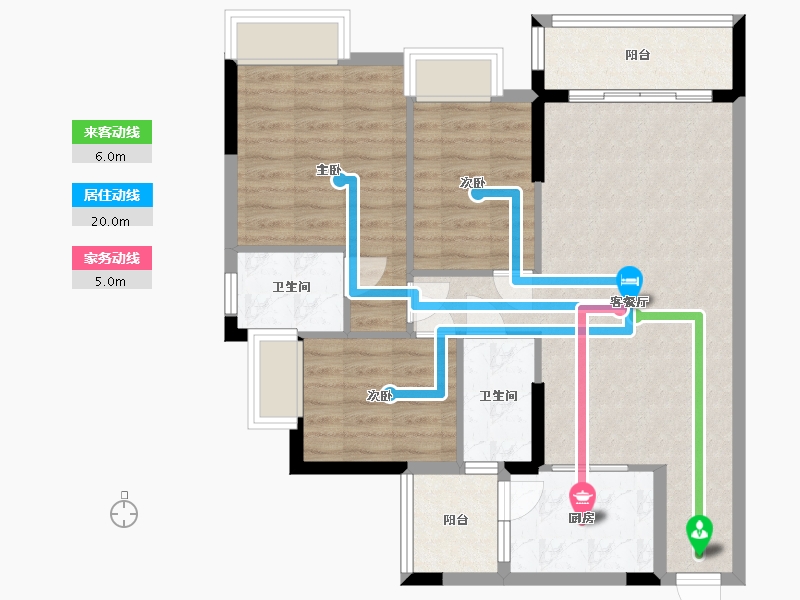 广东省-佛山市-明智雅苑-85.01-户型库-动静线