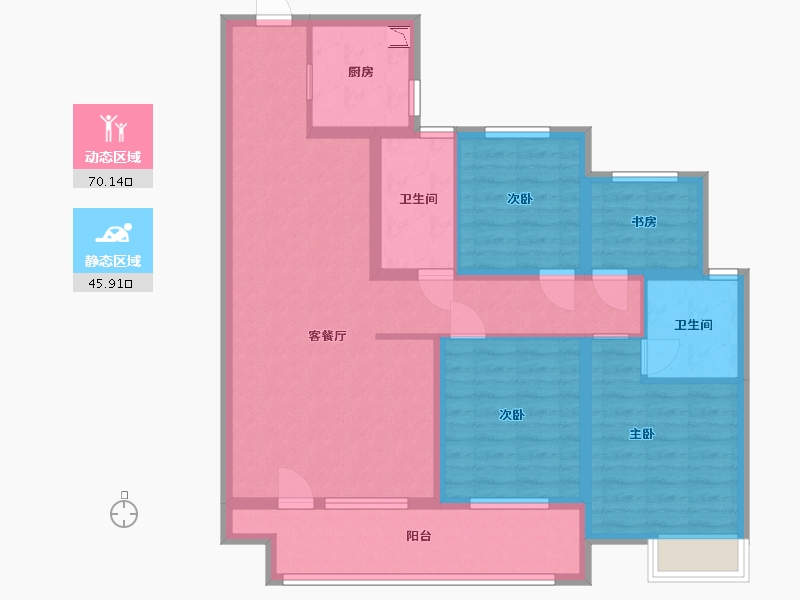 山东省-滨州市-石榴・玉兰湾-102.40-户型库-动静分区