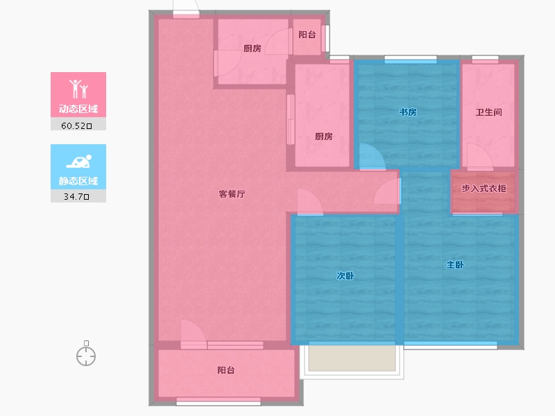 山东省-滨州市-东湖宝瑞-84.80-户型库-动静分区