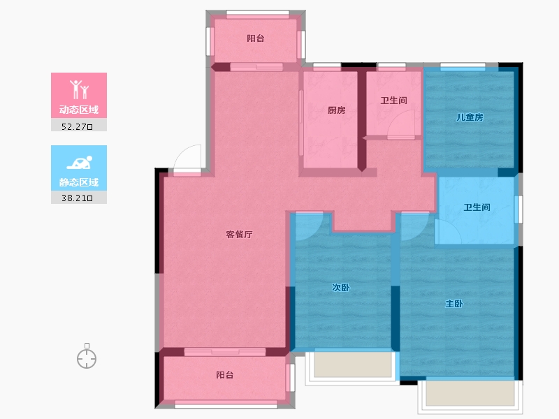 河南省-郑州市-融侨悦澜庭-79.99-户型库-动静分区