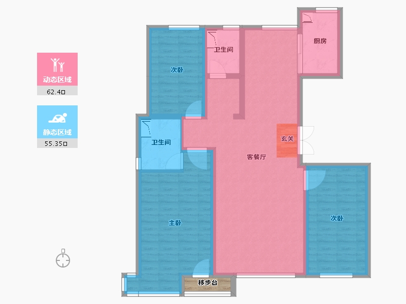 宁夏回族自治区-银川市-凤凰华府-106.42-户型库-动静分区