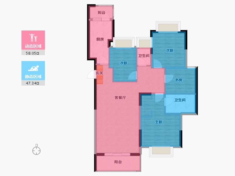 贵州省-贵阳市-贵州当代MOMΛ未来城-94.38-户型库-动静分区