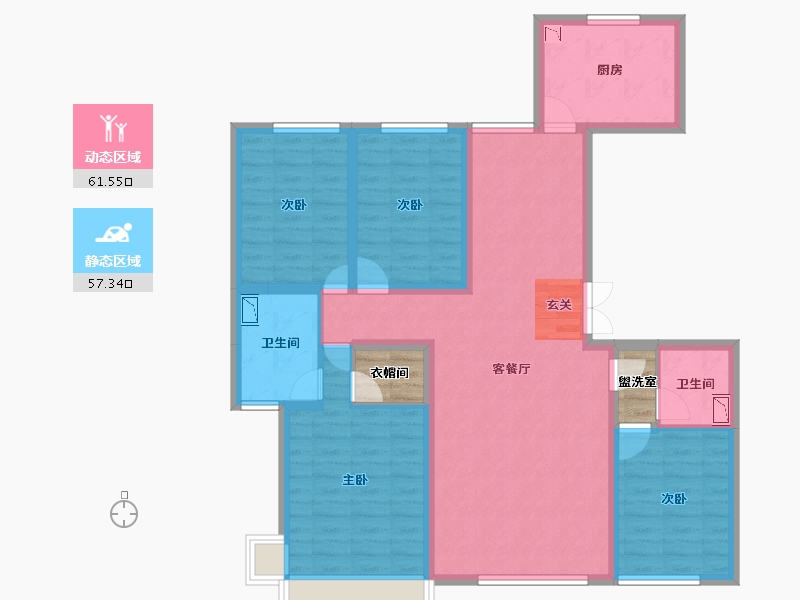 宁夏回族自治区-银川市-凤凰华府-109.65-户型库-动静分区