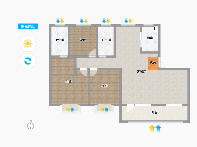 山东省-济南市-中铁城-137.38-户型库-采光通风