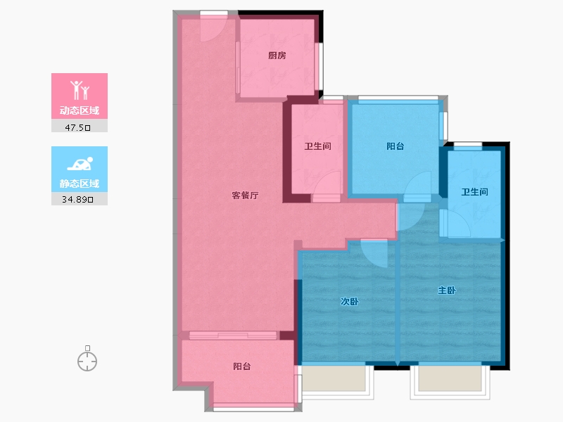 广东省-广州市-保利和光晨樾-72.99-户型库-动静分区