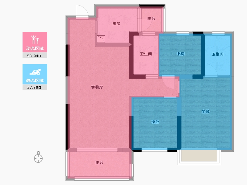 四川省-成都市-城投锦澜悦山-80.66-户型库-动静分区