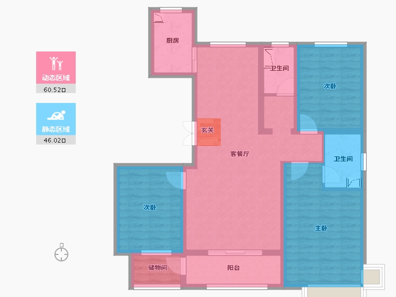 宁夏回族自治区-银川市-凤凰华府-93.72-户型库-动静分区