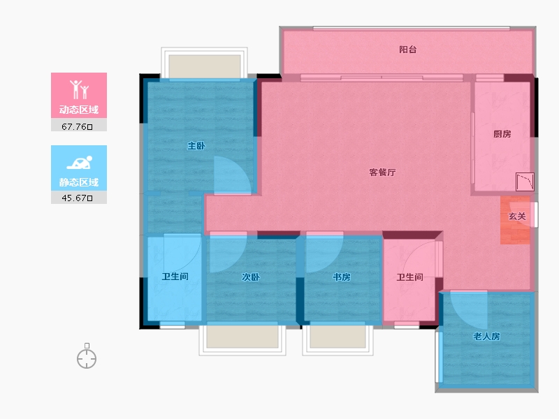 贵州省-贵阳市-贵州当代MOMΛ未来城-103.19-户型库-动静分区