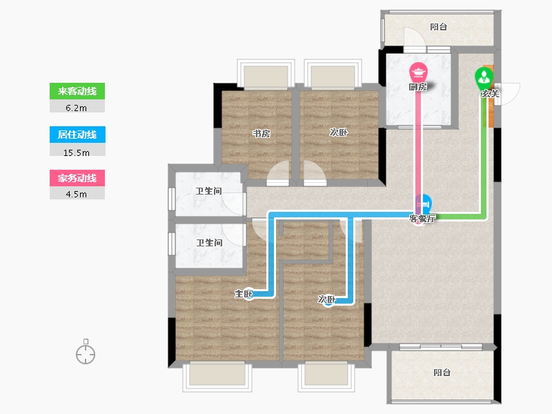 贵州省-贵阳市-贵州当代MOMΛ未来城-105.95-户型库-动静线