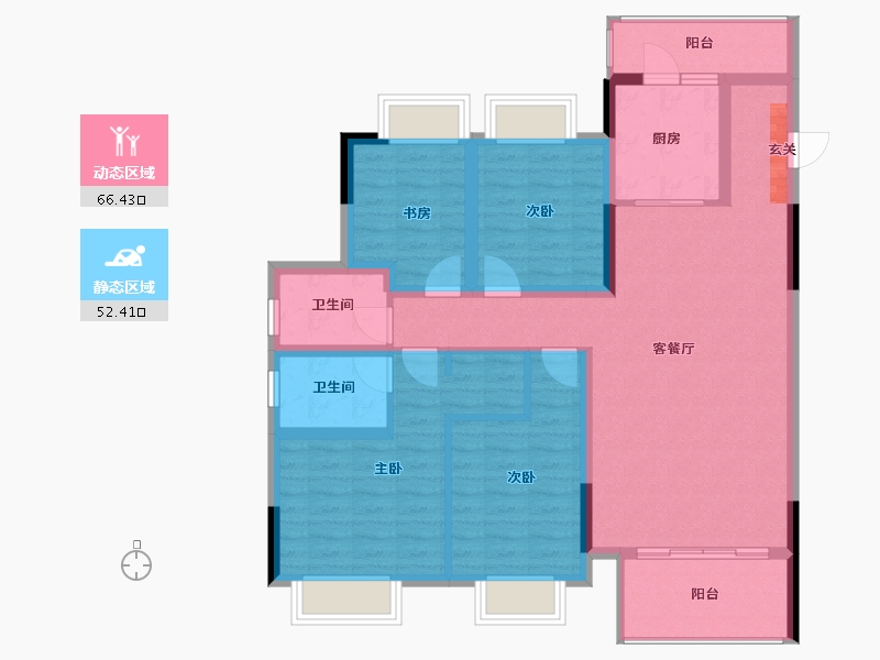 贵州省-贵阳市-贵州当代MOMΛ未来城-105.95-户型库-动静分区