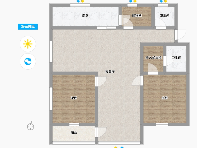 河南省-新乡市-宝西路-96.09-户型库-采光通风