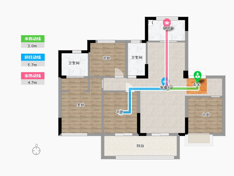 浙江省-温州市-云中墅-104.80-户型库-动静线