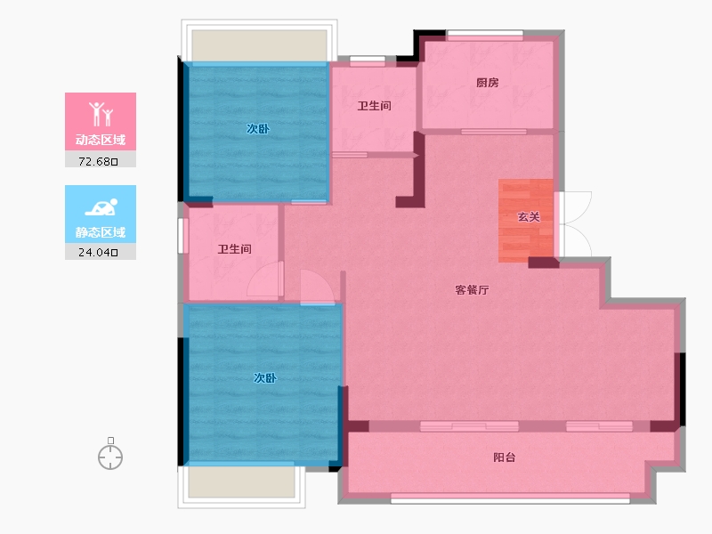 浙江省-温州市-云中墅-88.00-户型库-动静分区