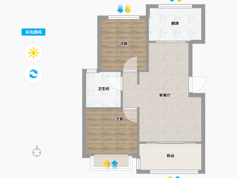 山东省-青岛市-天一镜台山-68.80-户型库-采光通风