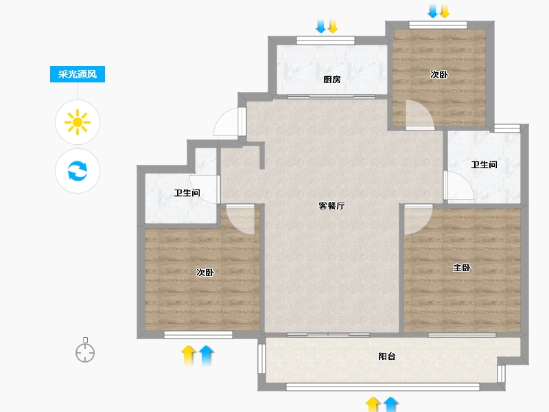 山东省-青岛市-天一镜台山-94.40-户型库-采光通风