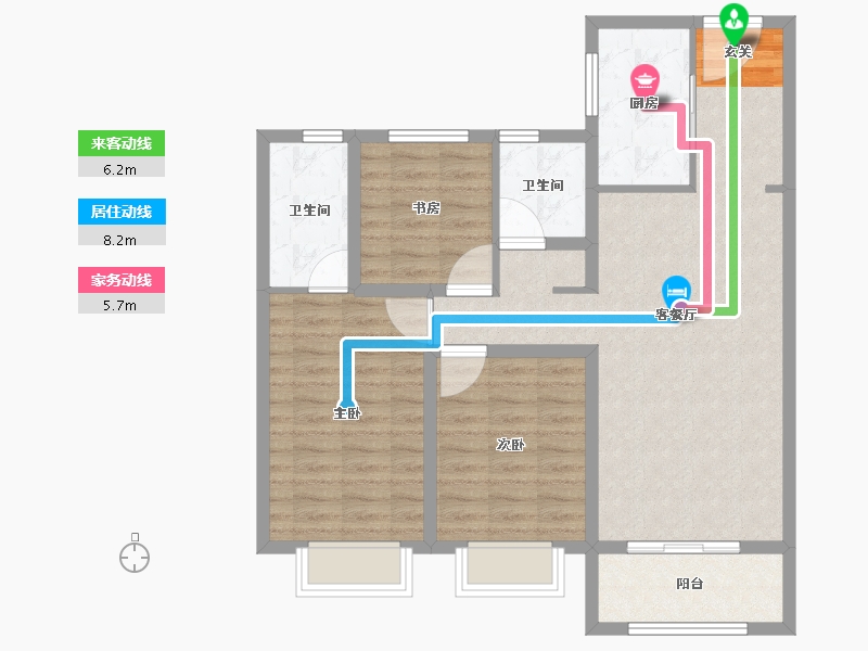 山西省-太原市-融创中心-88.99-户型库-动静线