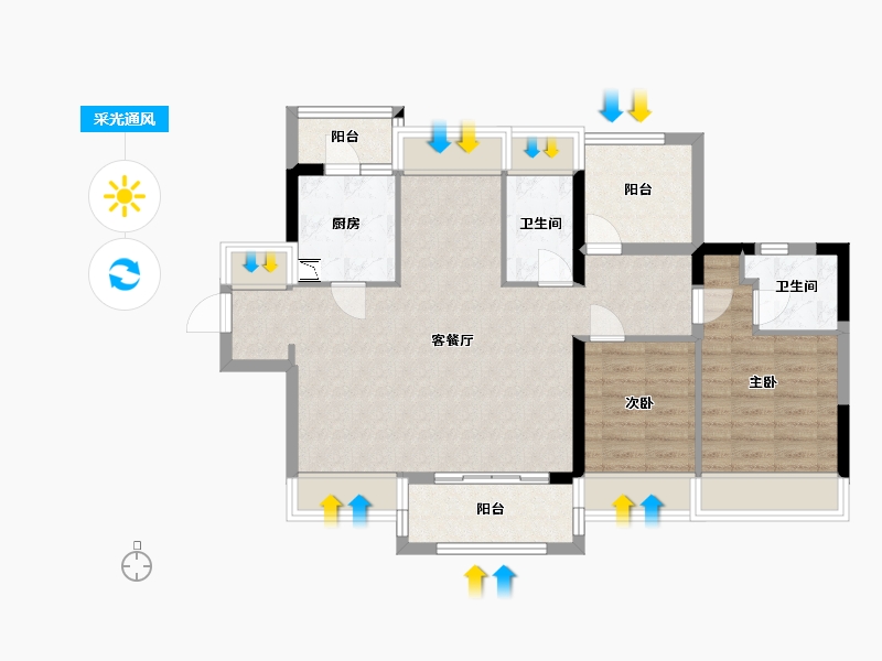 广东省-惠州市-中洲半岛城邦-85.39-户型库-采光通风