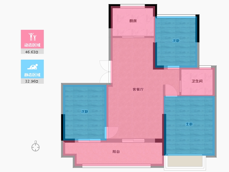 浙江省-温州市-云中墅-71.20-户型库-动静分区