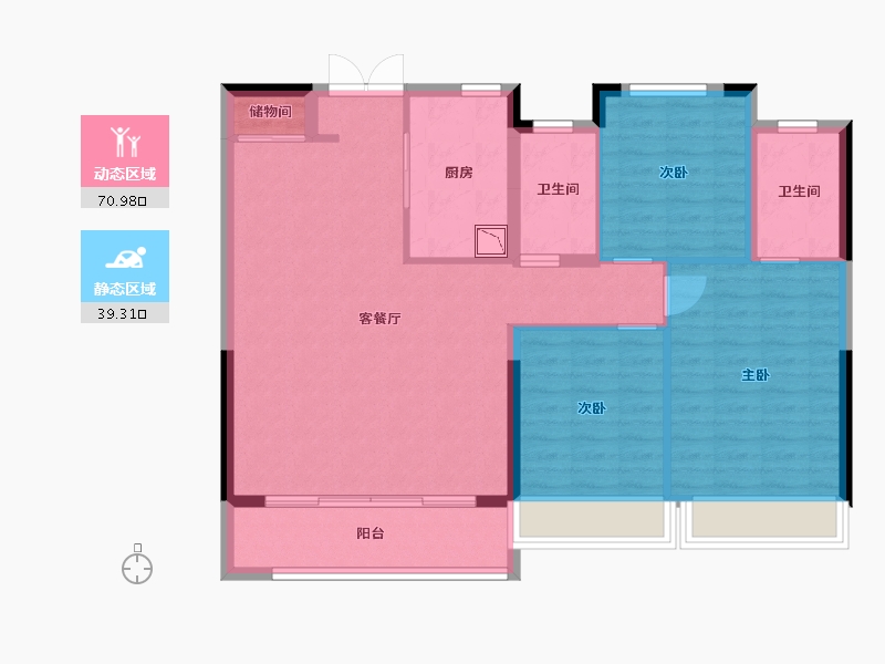 浙江省-温州市-阳光城招商檀境-100.00-户型库-动静分区