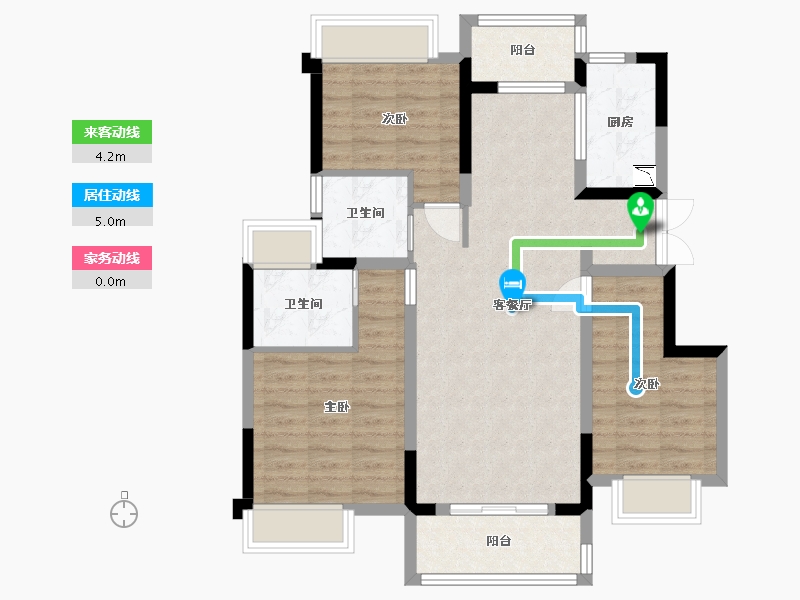 重庆-重庆市-龙湖春江天镜-84.75-户型库-动静线