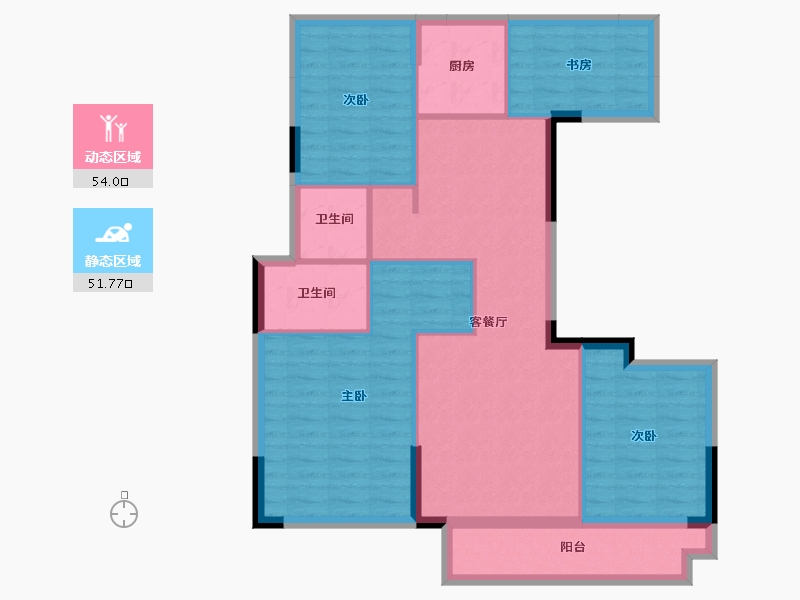 浙江省-宁波市-逸湾小筑-105.52-户型库-动静分区