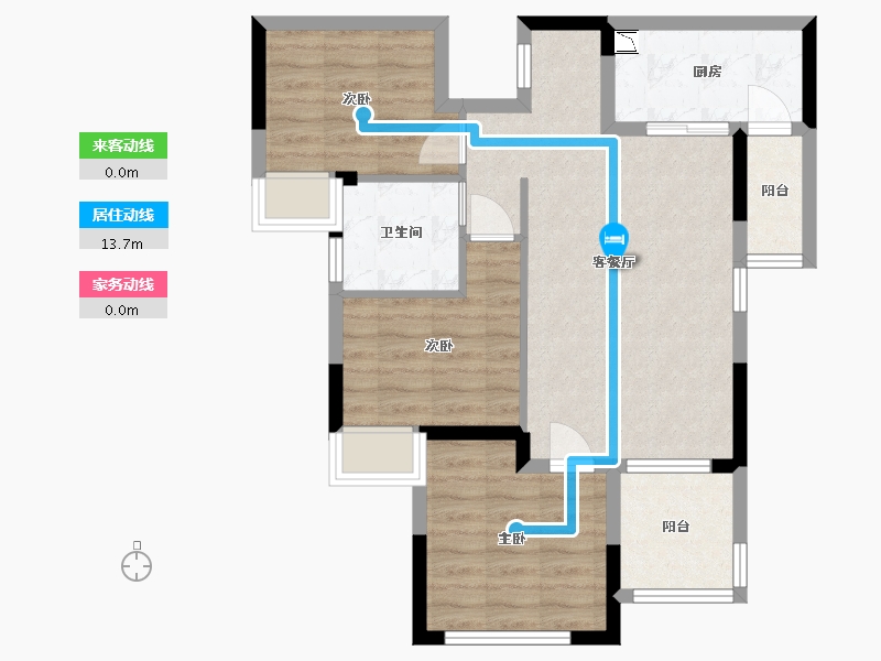 重庆-重庆市-恒大御府-71.49-户型库-动静线