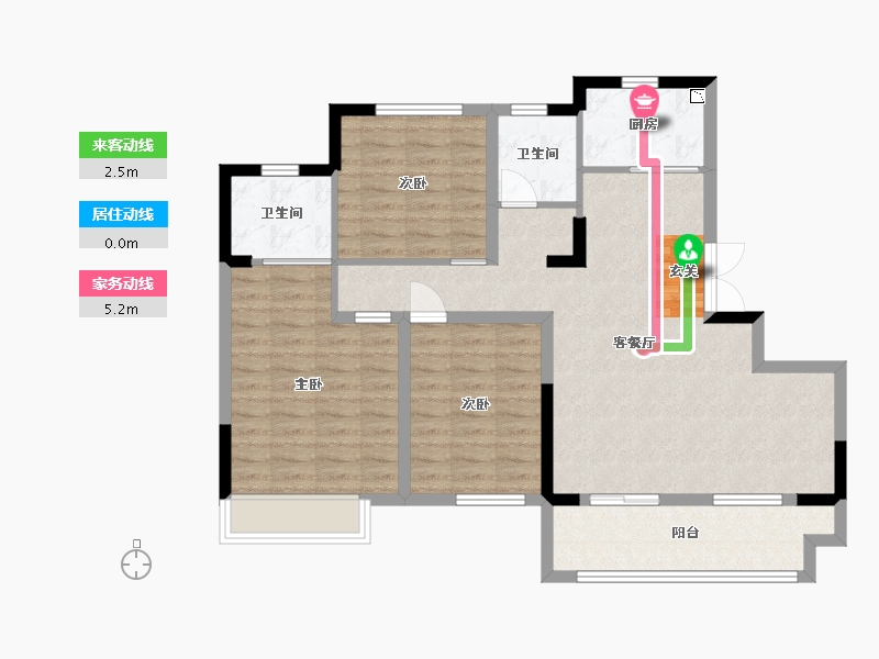 浙江省-温州市-云中墅-94.28-户型库-动静线