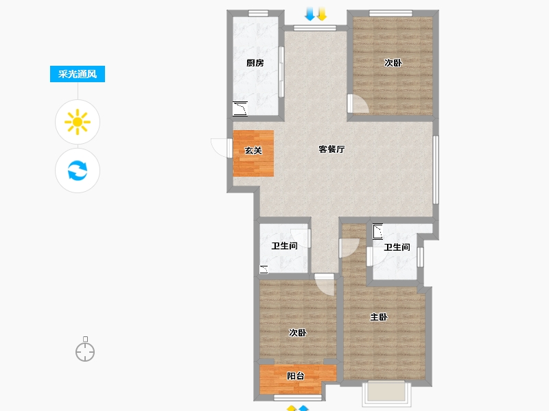 山西省-太原市-海尔产城创国际广场-102.36-户型库-采光通风