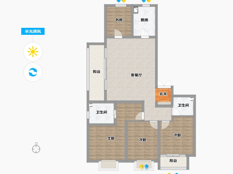 山西省-太原市-海尔产城创国际广场-116.63-户型库-采光通风