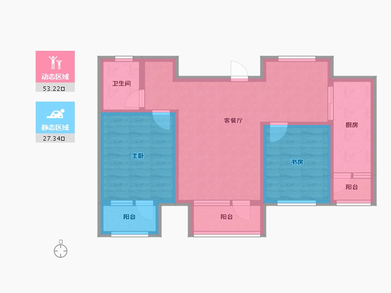 山东省-青岛市-碧水明珠-70.35-户型库-动静分区