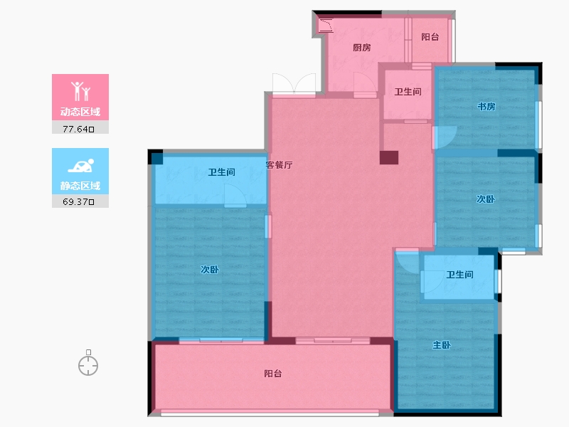 四川省-成都市-富国上邦-133.00-户型库-动静分区