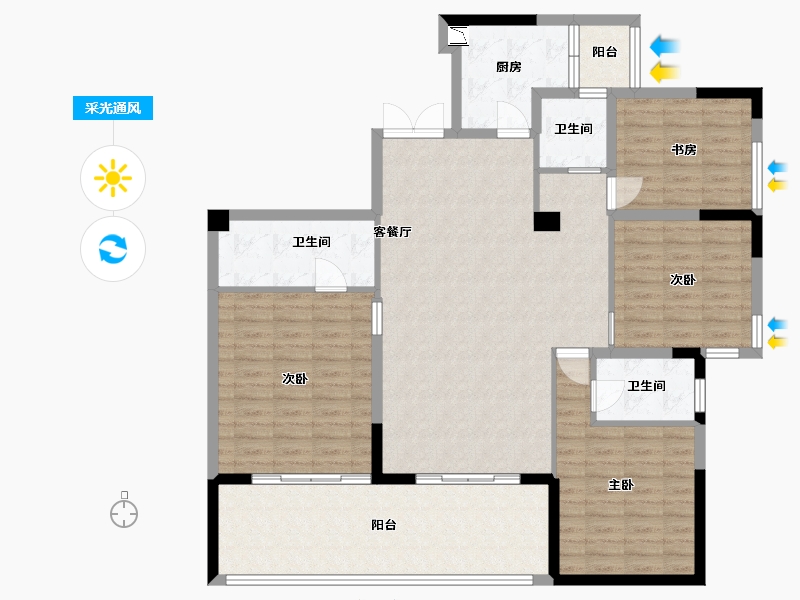 四川省-成都市-富国上邦-133.00-户型库-采光通风