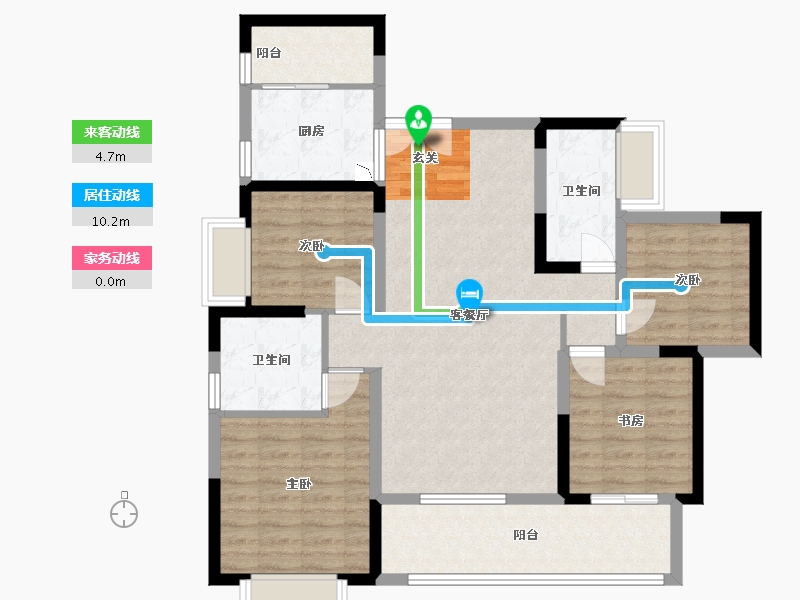 四川省-成都市-凤溪院子-100.90-户型库-动静线