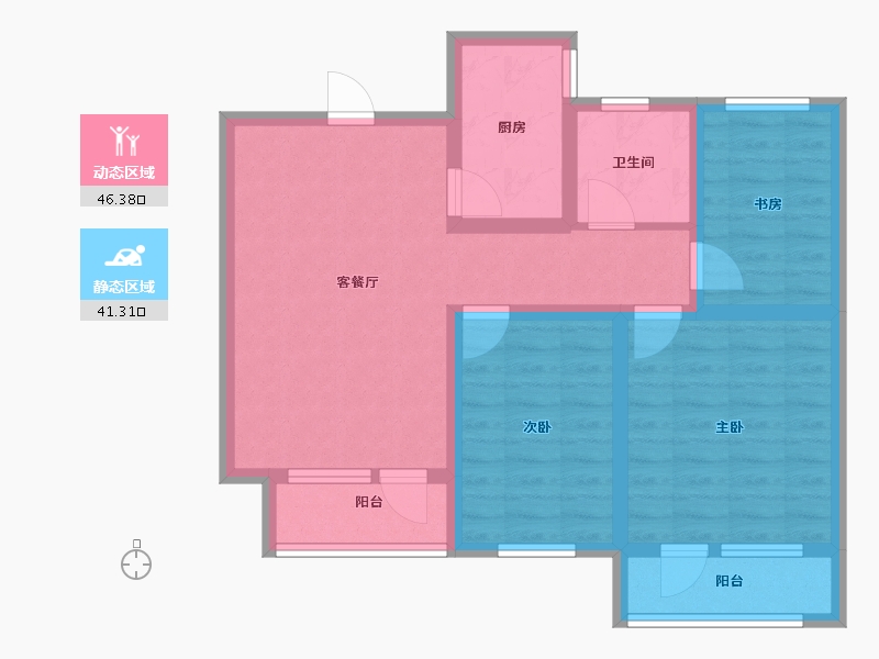 山东省-青岛市-碧水明珠-76.80-户型库-动静分区