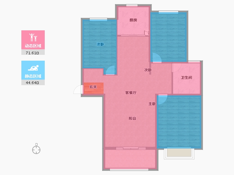 河南省-安阳市-邺南 尚书府-105.42-户型库-动静分区