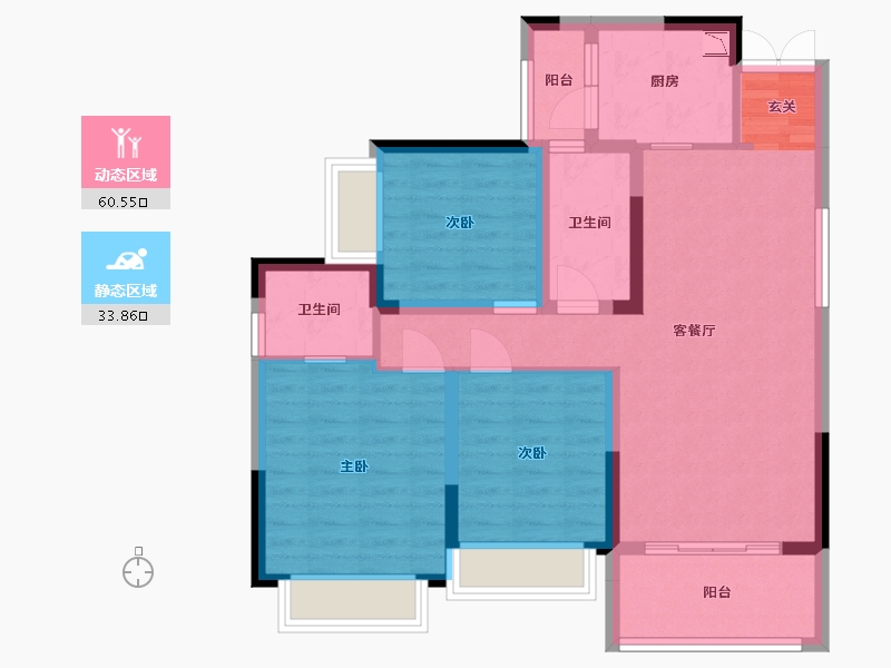 四川省-成都市-凤溪院子-83.33-户型库-动静分区