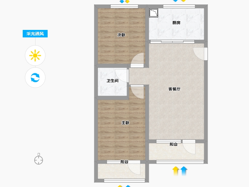 山东省-青岛市-碧水明珠-72.80-户型库-采光通风