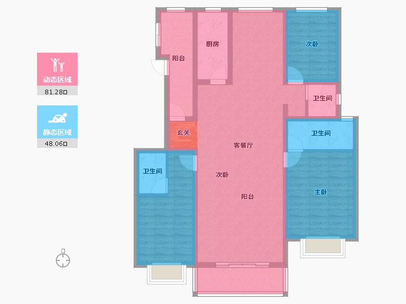 河南省-安阳市-润安 枫景台-115.40-户型库-动静分区