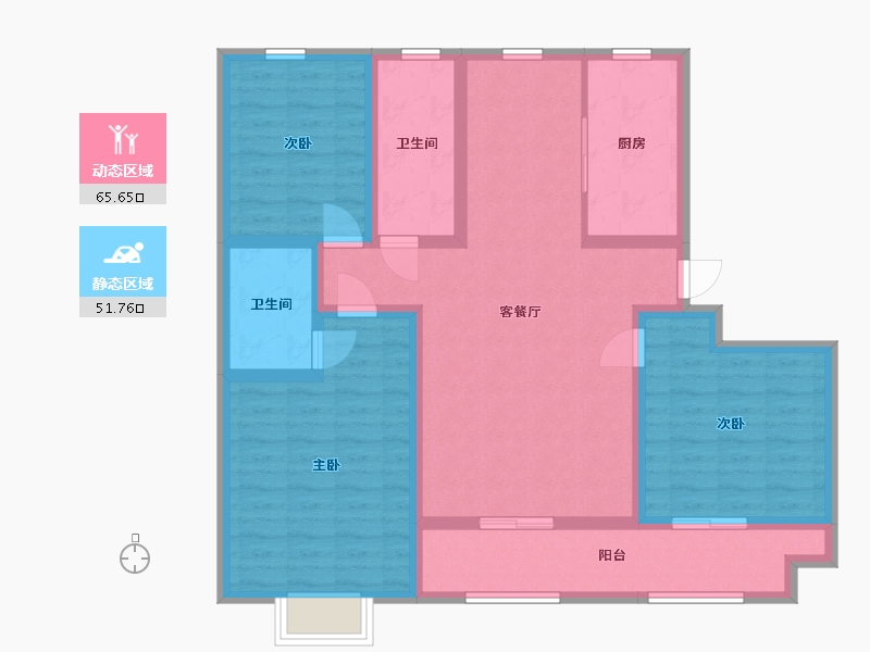 山东省-德州市-康悦公馆-104.17-户型库-动静分区