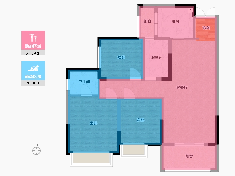 四川省-成都市-凤溪院子-83.50-户型库-动静分区